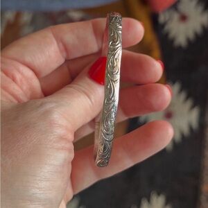 Silver Taxco Mexico Stamped Bangle (name 5. Double scroll)